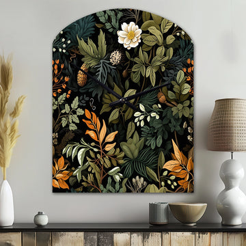 Rustic Wilderness Cottage Charm - Asymmetric Metal Wall Clock